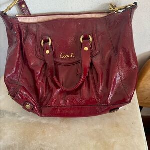 Dark cherry Coach purse